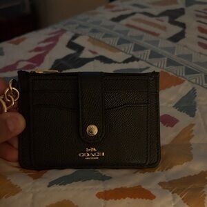 Coach Black Leather Keychain Wallet